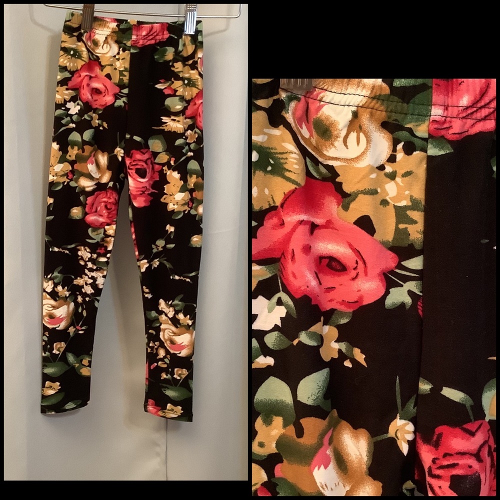 Leggings Kid’s Age 3-5 Rose Garden Pattern